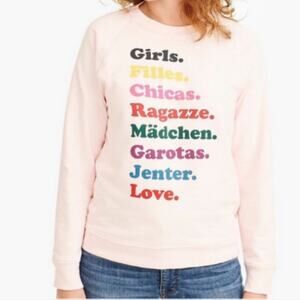 J.Crew x Girls Inc "Girls" Pink Sweatshirt Small